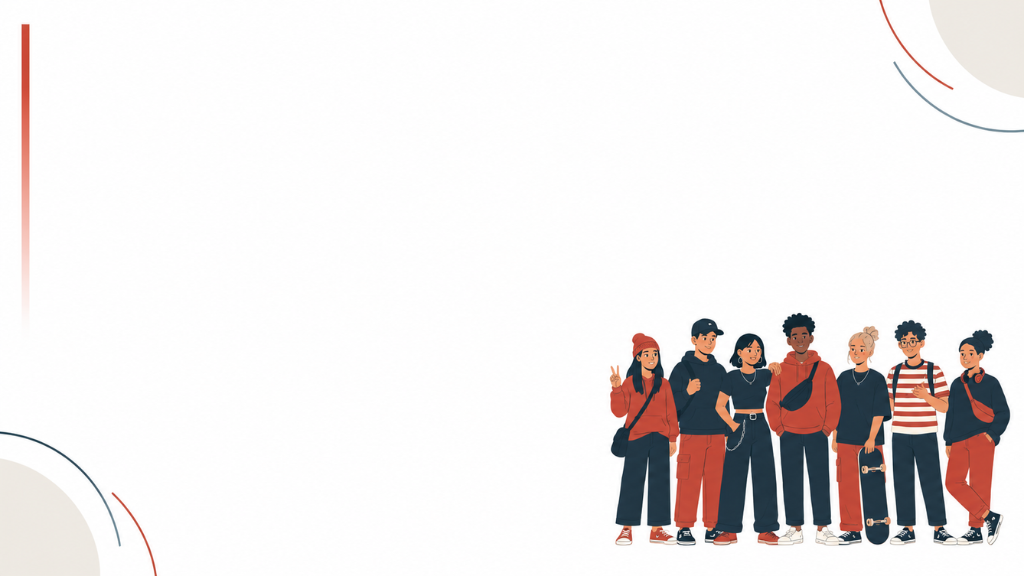 Illustrazione di un gruppo di giovani
